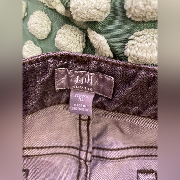 J. Jill Brown Jeans, Slim Leg, Stretch. EUC. Size 10 - Picture 4 of 8